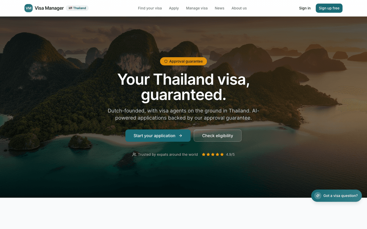 Screenshot van visamanager.io
