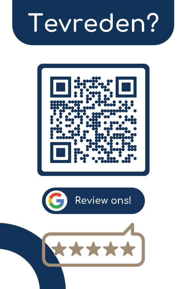 De Bree Makelaars reviewkaartje achterkant Google review