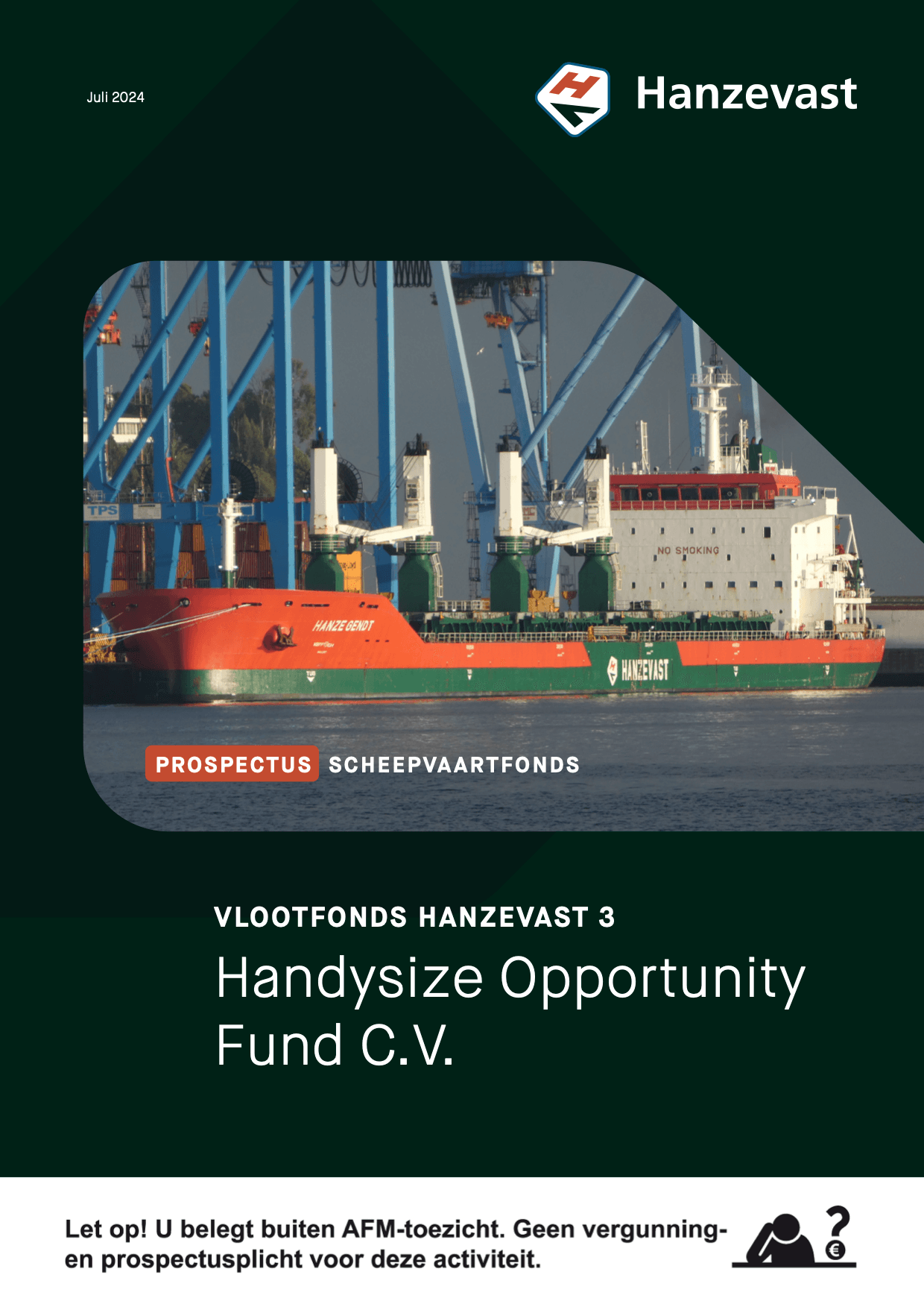 Hanzevast scheepvaartfonds prospectus cover ontwerp